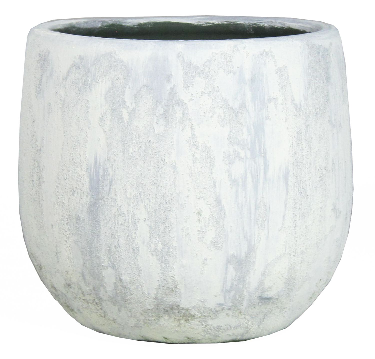 grau-weiß-eisblau, mit 14cm, Ø16cm Übertopf Maserung, Keramik MORTAZA