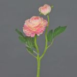 Plastik Ranunkel LIOFA, rosa-creme, 35cm, Ø8cm