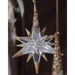 Acryl Anhänger Stern MABOU, Glitzer, gold, 10cm, Ø10cm