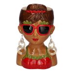 Blumenvase Frauenbüste LENEA aus Keramik, bunt, 15x13x23,5cm