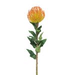 Künstliche Blume Nadelkissen Protea XIFANG, orange-gelb, 75cm, Ø10cm