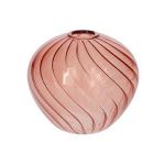 Kleine Glasflasche FENNY mit Muster, altrosa-klar, 8,8cm, Ø10cm