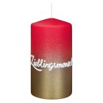 Spruchkerze JARDENA, Lieblingsmensch, altrot-gold, 13cm, Ø7cm, 52h