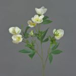 Kunst Christrosen Zweig ANYALA, creme-weiß, 60cm, Ø5-6cm