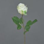 Deko Kunstblume Rose POPI, weiß-grün, 55cm, Ø7cm
