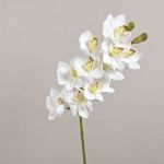 Kunstzweig Cymbidium Orchidee LANAKILA, weiß, 70cm, Ø9cm