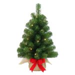 Künstlicher Tannenbaum WARSCHAU, Jutesack natur, LEDs, 60cm, Ø40cm