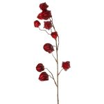 Kunst Physalis Zweig AINOS, Früchte, Glitzer, burgunderrot, 80cm