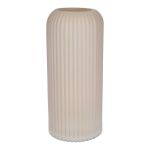Blumenvase ALBURGIS mit Rillen, Glas, creme-matt, 25cm, Ø10cm