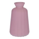 Deko Glasflasche TATIANA mit Rillen, mauve-matt, 11cm, Ø6,5cm