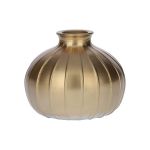 Flasche aus Glas ALFHARD mit Rillen, gold-metallic, 8,5cm, Ø10,5cm