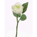 Kunstblume Rose GABI, creme-grün, 30cm, Ø6cm