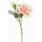 Künstliche Kohl-Rose JUDY, creme-rosa, 40cm, Ø9cm