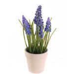 Künstliche Muscari ARABELLA im Dekotopf, lila-blau, 25cm, Ø2-3cm