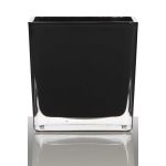 Teelichthalter KIM EARTH aus Glas, schwarz, 6x6x6cm