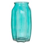 Kleine Blumenvase AMORY aus Glas, türkis-klar, 22cm, Ø12cm