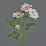 Kunstzweig Wildrose BALOU, weiß-rosa, 60cm, Ø7-9cm