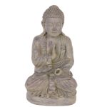 Buddha Figur SHANTA, sitzend meditierend, grau, 45cm