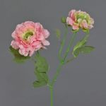 Kunst Ranunkel SAGARA, rosa-grün, 45cm, Ø5-9cm