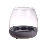 Kerzenglas TONDA mit Betonuntersetzer, klar, 10,5cm, Ø10cm