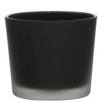 Maxi Teelichtglas ALENA FROST, schwarz matt, 9cm, Ø10cm