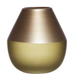 Elegante Blumenvase GORDEN aus Glas, grün-rose, 12cm, Ø11cm