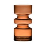Ausgefallene Glas Vase TAMLIN, orange-braun-klar, 17cm, Ø9cm