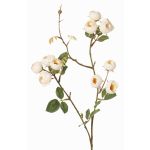 Unechter Kohl-Rosen Zweig LORRAINE, Eco Collection, creme-gelb, 60cm, Ø3cm