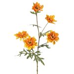 Kunstzweig Chrysantheme PRUDENCE, Eco Collection, gelb-orange, 75cm, Ø5-6,5cm