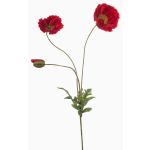 Kunstzweig Mohnblume SCHUNRA, rot, 75cm