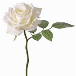 Fake Rose NIKOLETA, weiß, 30cm, Ø12cm