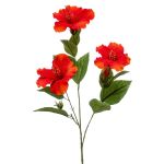 Kunstzweig Hibiskus AMADOU mit Blüten, rot, 80cm