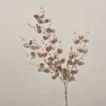 Kunst Pinienbusch EMERIC mit Zapfen, Glitzer, Steckstab, champagner, 45cm