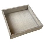Quadratisches Deko Holztablett MARTAL, natur leicht gekalkt, 20x20x4cm