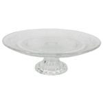 Glas Tortenplatte ALVATIR mit Fuß, Muster, klar, 9,3cm, Ø29cm