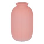 Dekoflasche SILVINA aus Glas, Rillen, altrosa-klar, 12cm, Ø7cm