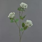 Textilzweig Kohl-Rose GITTI, grau-blau, 80cm, Ø8-9cm