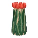 Dekovase LIMEA aus Dolomit, 3D Tulpen, beige-rot-grün, 24,5cm, Ø12,5cm