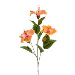 Kunstzweig Hibiskus AMADOU mit Blüten, orange, 80cm