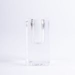 Eckiger Glasleuchter SOLUNA für Spitzkerzen, transparent, 4x4x9,8cm