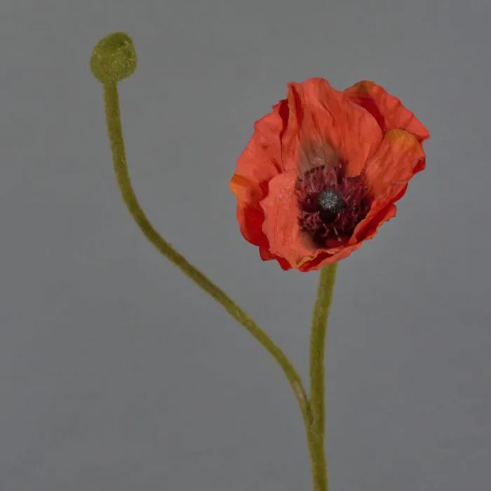 Deko Blume Mohnblume YILAN, rot, 60cm, Ø12cm