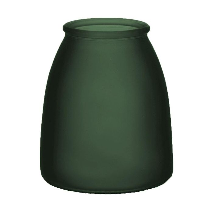 Kleine Tisch Vase EMORY aus Glas, dunkelgrün-matt, 15cm, Ø13cm