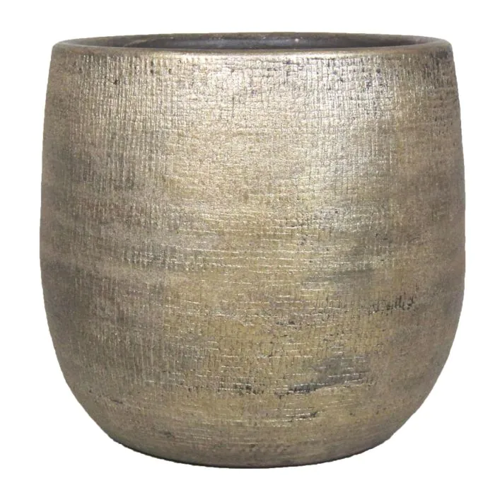 Keramiktopf AGAPE mit Maserung, gold, 27cm, Ø28cm