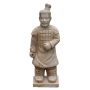 Gartenfigur Samurai Krieger LILORA aus Terrakotta, handmade, patiniert, beige, 21x17x54cm
