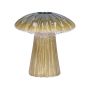 Blumenvase aus Keramik RAIMUNDE, Pilz Form, Rillen, grün, 9,5cm, Ø9cm