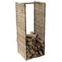 Kaminholzkorb LUMIRA aus Rattan, braun-grau, 42x36x100cm