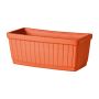 Rechteckiger Blumenkasten NANFY aus Terrakotta, outdoor, Linien, 53x20x17cm