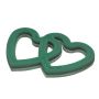 OASIS® Nasssteckschaum Herz Duo offen, Hochzeitsdeko, EcoBase Hartschaumboden, Saugnapf, grün, 58x40x5,5cm