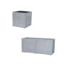 Mix Palette Polystone Übertöpfe ALULY-KERVANA, 16 Stück, outdoor, grau, Würfel 30x30cm / Kasten 100x45cm