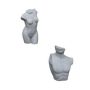 Dekorative Männer- und Frauenbüsten LANIKO aus Polystone, outdoor, grau, 12 Stück, 33x5x57cm/40x27x56cm